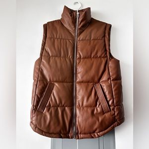 Faux Leather Oversized Vest